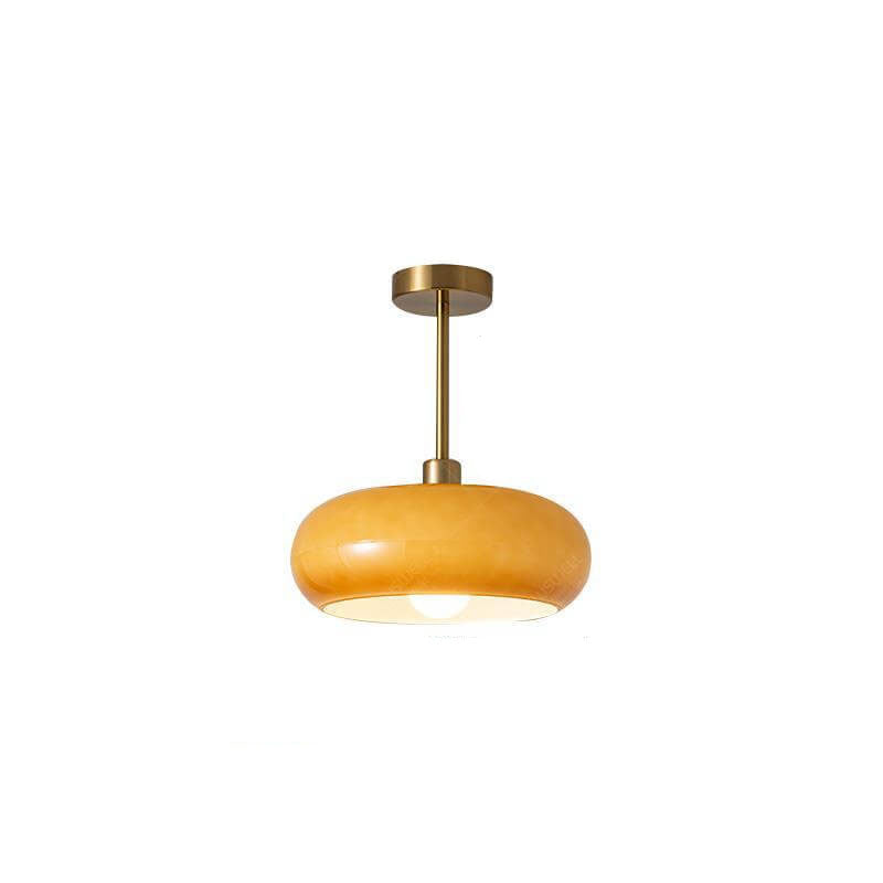 Modern Retro Round Solid Color Glass Electroplated Copper