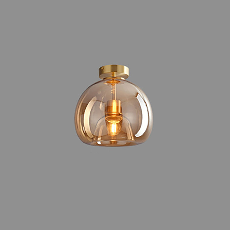 Contemporary Nordic Round Glass Iron Ball 1-Light
