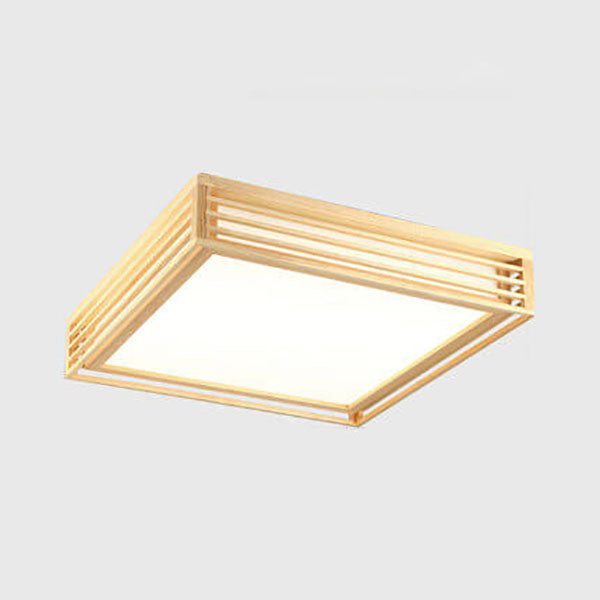 Nordic Solid Wood Square LED Japanese Tatami Flush Mount