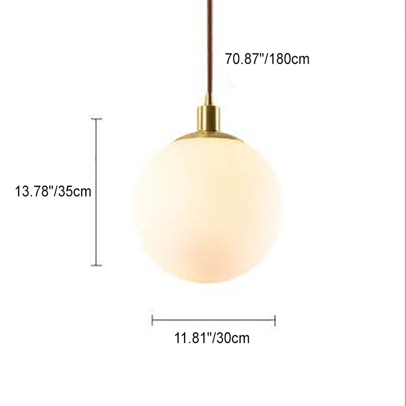 Contemporary Nordic Minimalist White Orb 1-Light Pendant