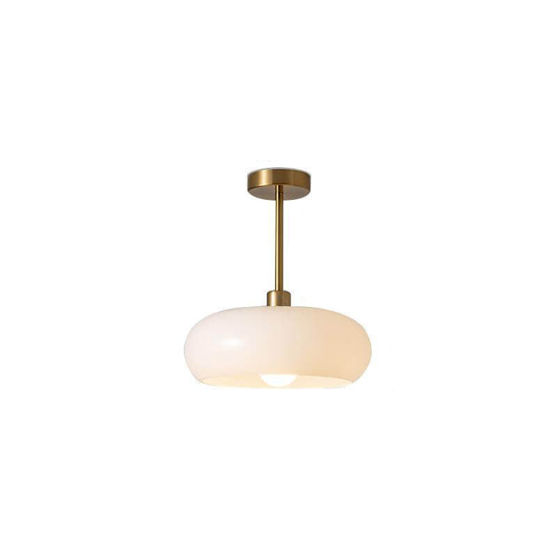 Modern Retro Round Solid Color Glass Electroplated Copper