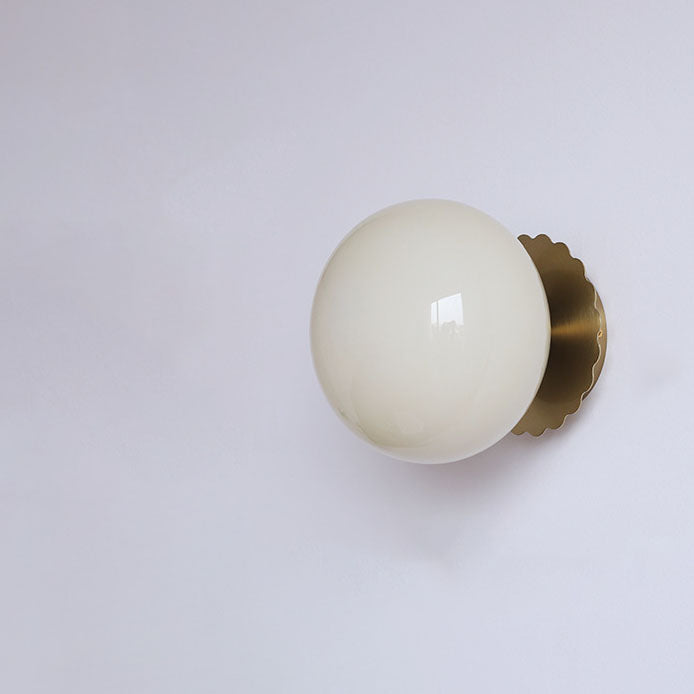 Modern Vintage Minimalist Iron Glass Round Head 1-Light