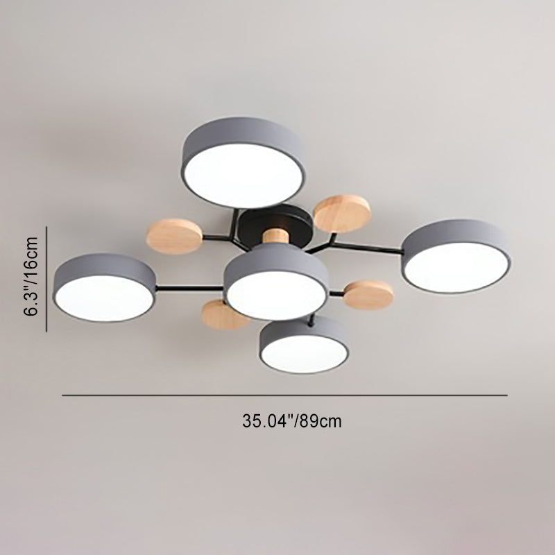 Contemporary Scandinavian Round Molecule Branch Design LED