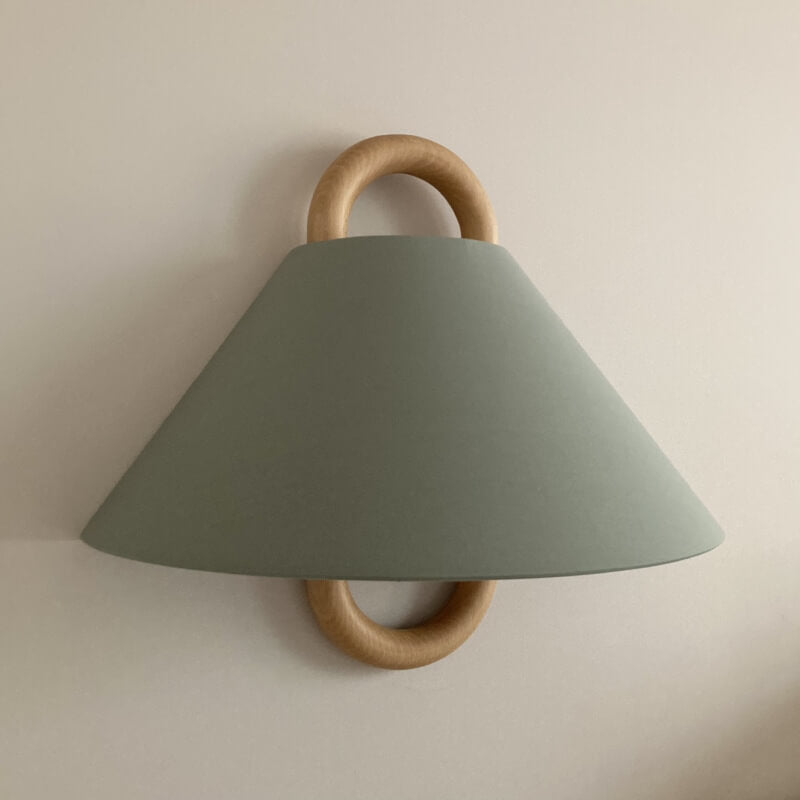 Modern Original Solid Wood Pleated Semi-Circle 1-Light Wall