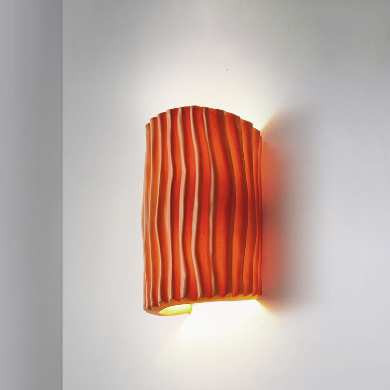 Contemporary Nordic Resin Striped Half Cylinder 2-Light