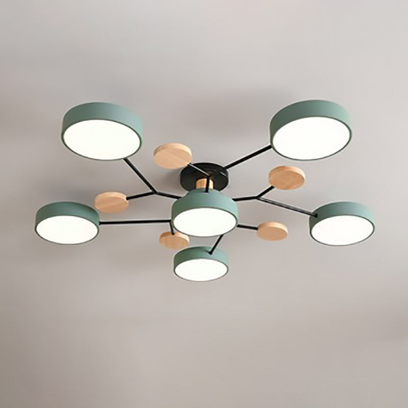 Contemporary Scandinavian Round Molecule Branch Design LED