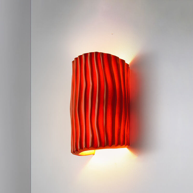 Contemporary Nordic Resin Striped Half Cylinder 2-Light