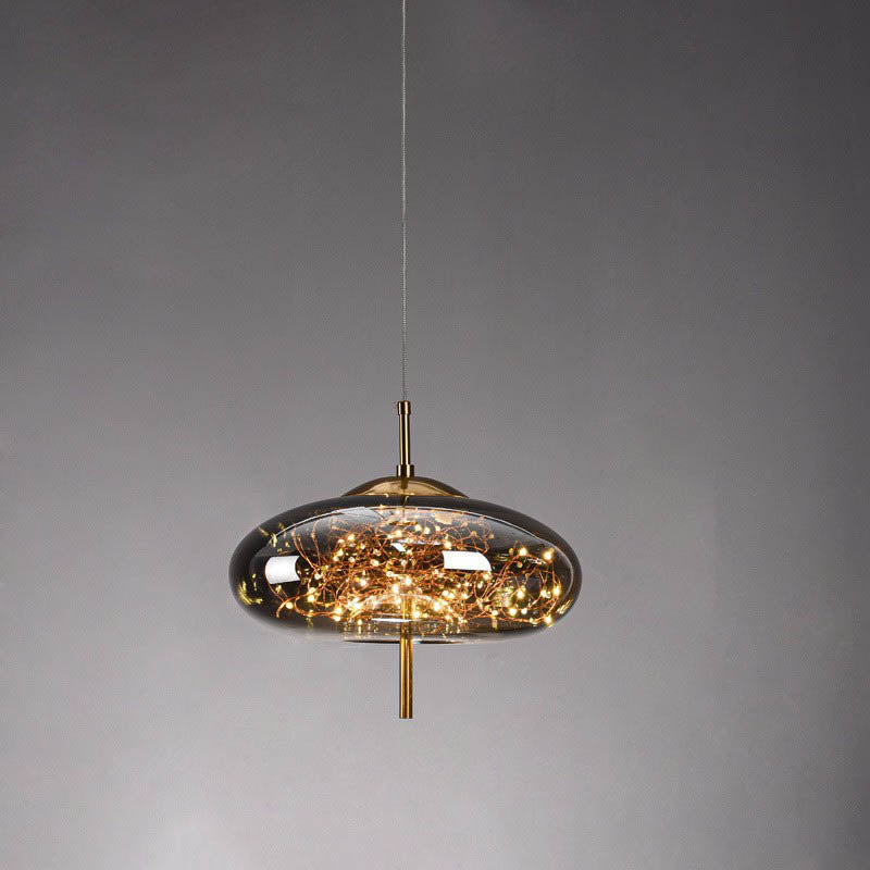 Contemporary Scandinavian Cylinder Oval Glass 1-Light