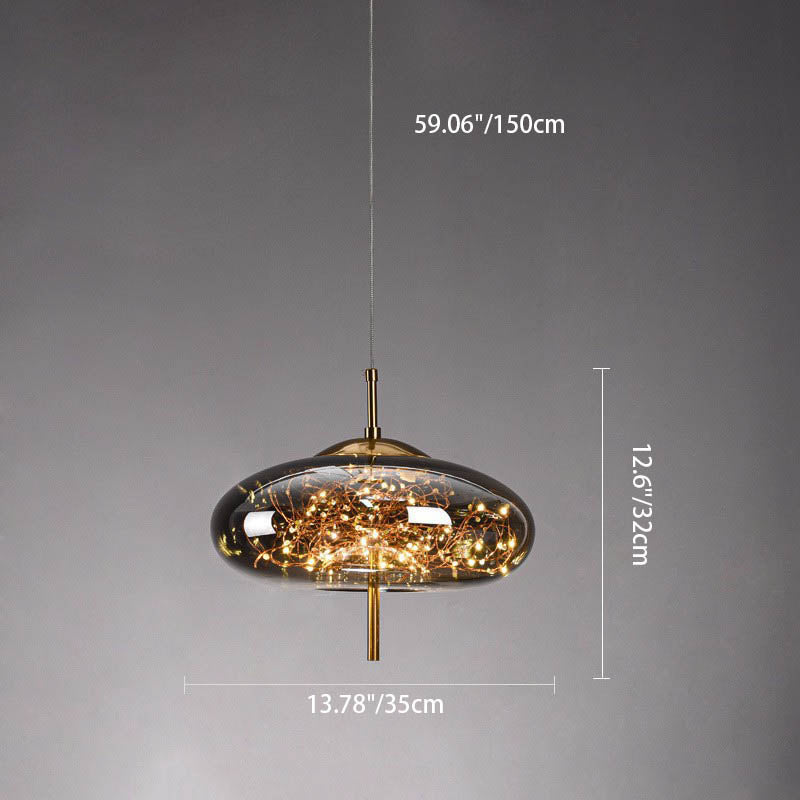 Contemporary Scandinavian Cylinder Oval Glass 1-Light