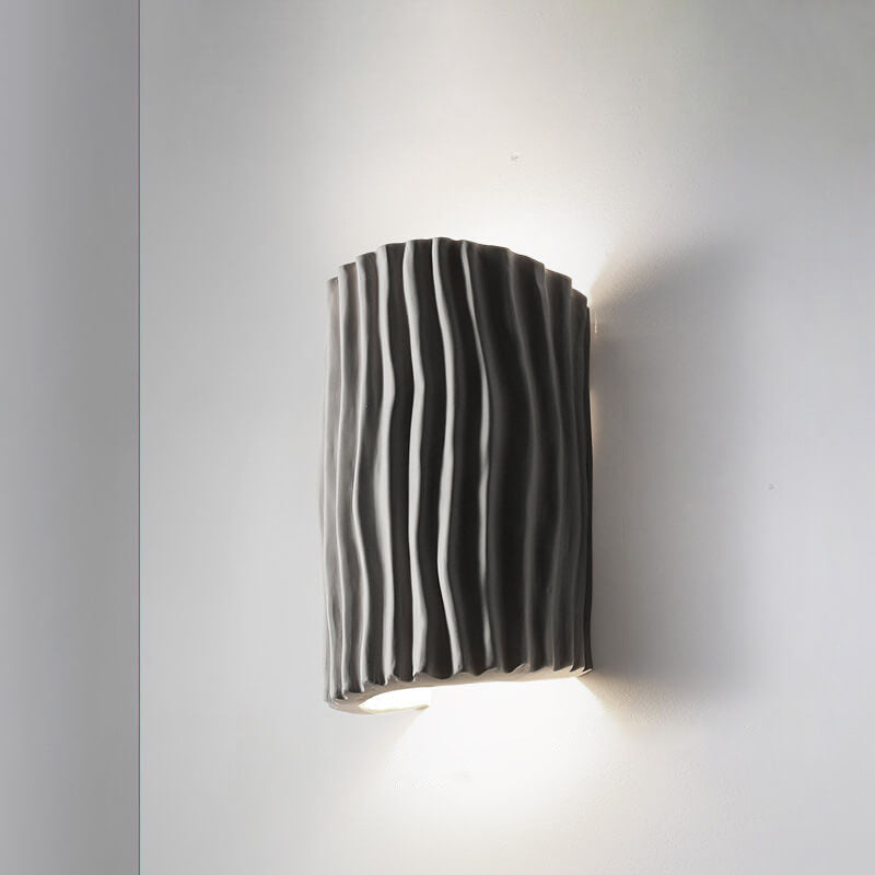 Contemporary Nordic Resin Striped Half Cylinder 2-Light