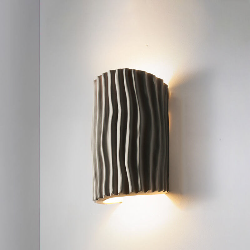Contemporary Nordic Resin Striped Half Cylinder 2-Light