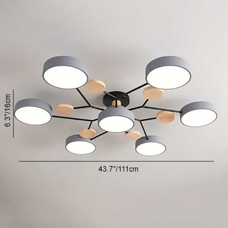 Contemporary Scandinavian Round Molecule Branch Design LED