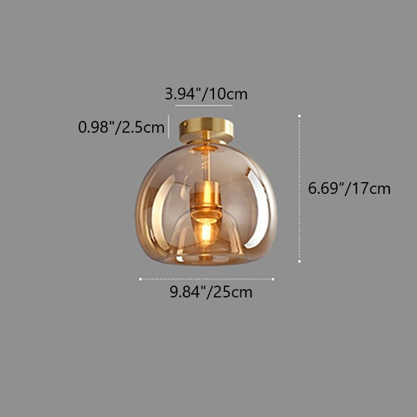 Contemporary Nordic Round Glass Iron Ball 1-Light
