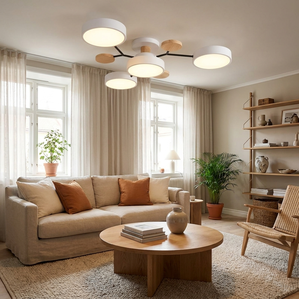 Contemporary Scandinavian Round Molecule Branch Design LED