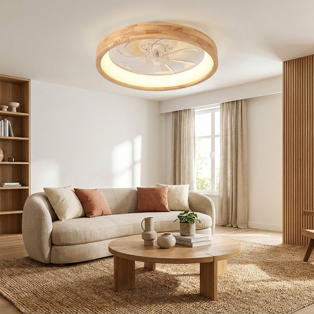 Traditional Japanese Solid Wood Iron Acrylic ABS Round