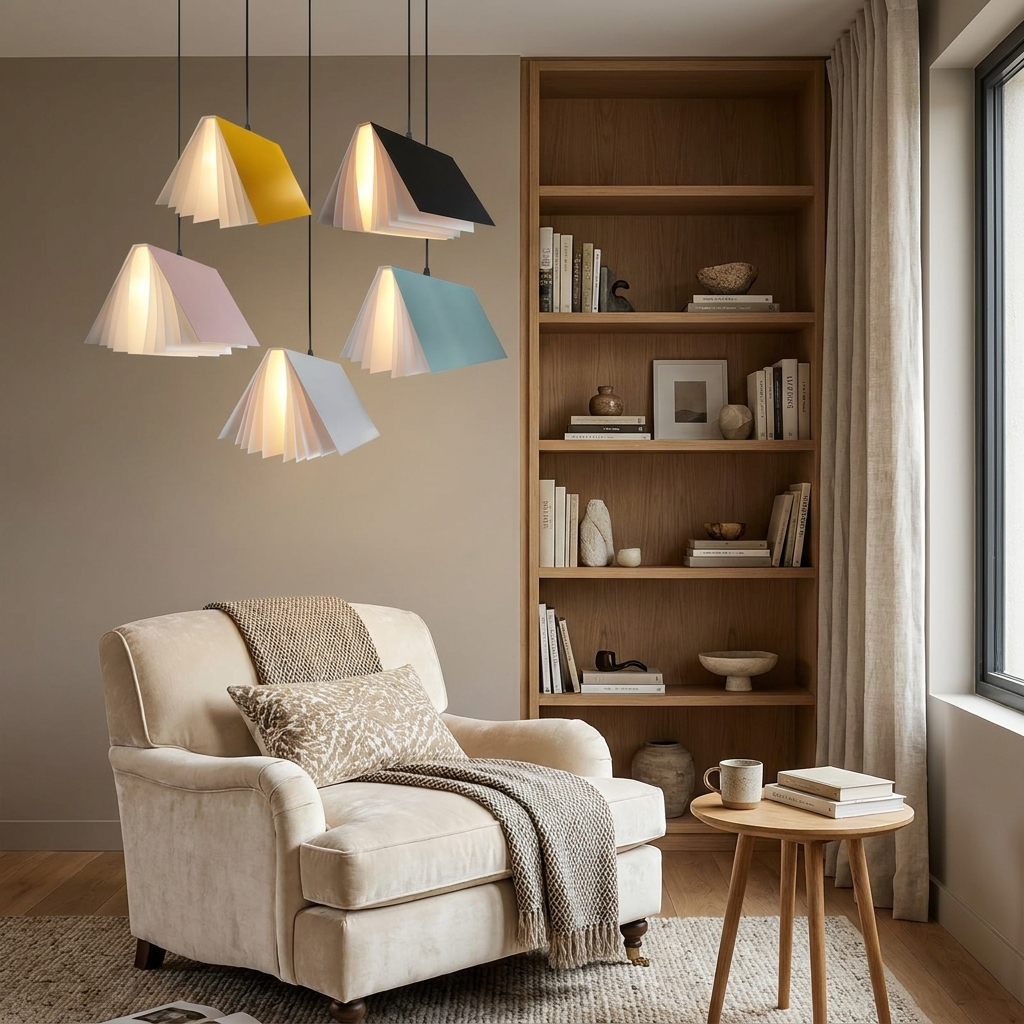 Flying Book 1-Light Metal PVC Book Shade Pendant Light
