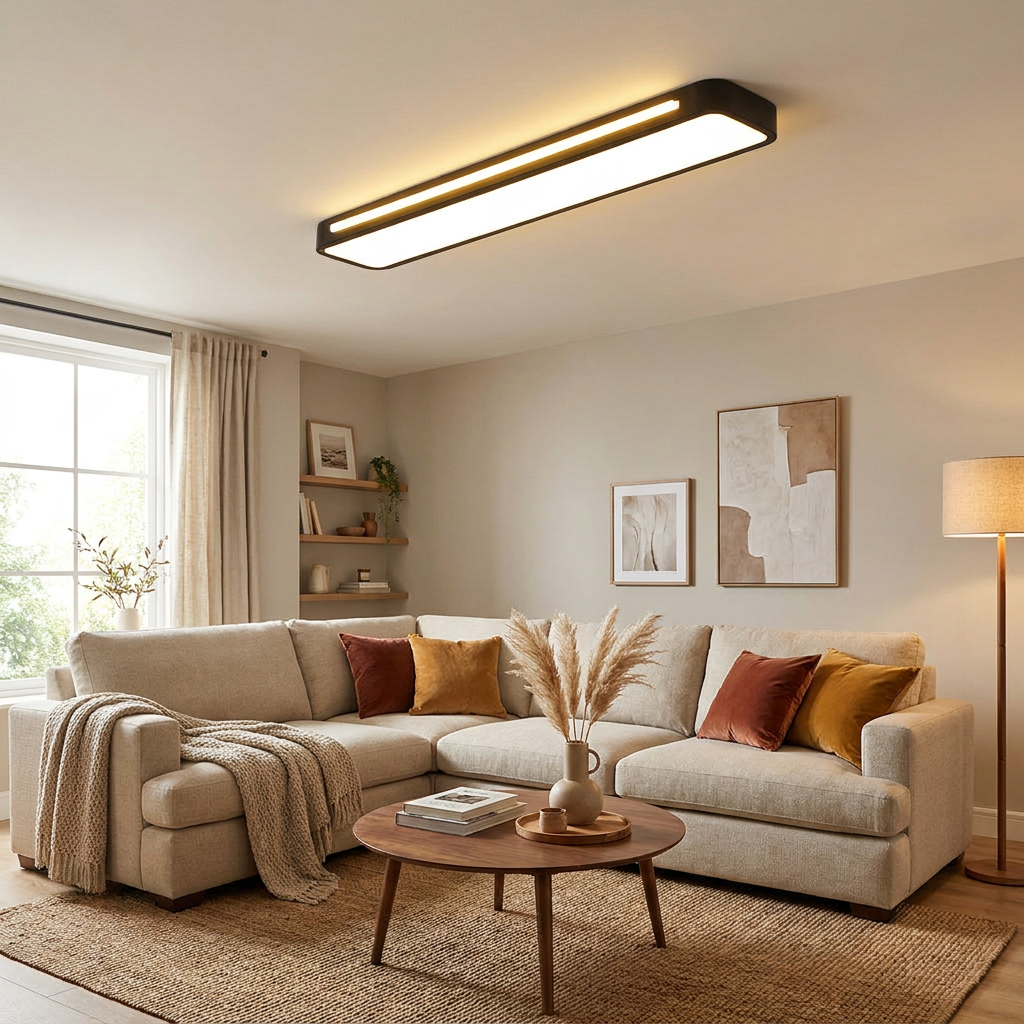 Nordic Minimalist Long LED Flush Mount Ceiling Light