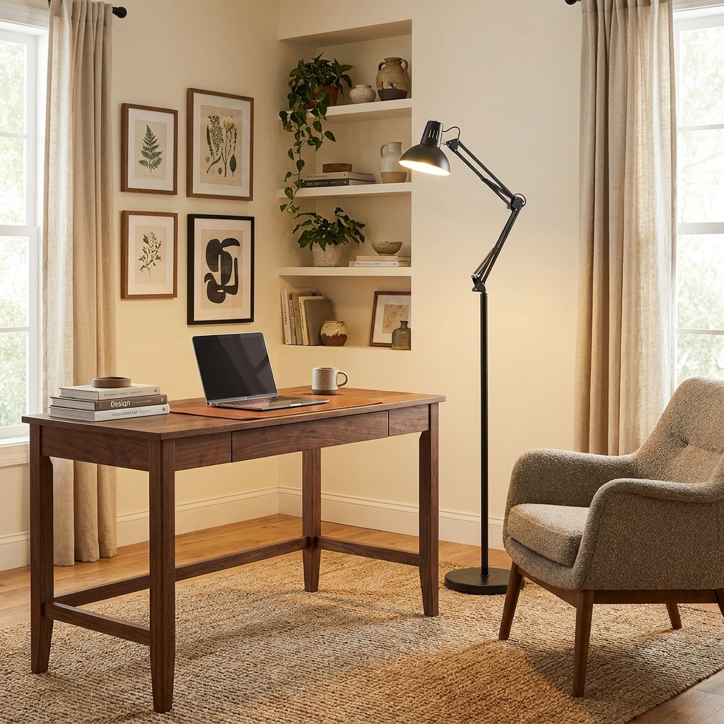 Contemporary Scandinavian Retractable Swivel Round Iron