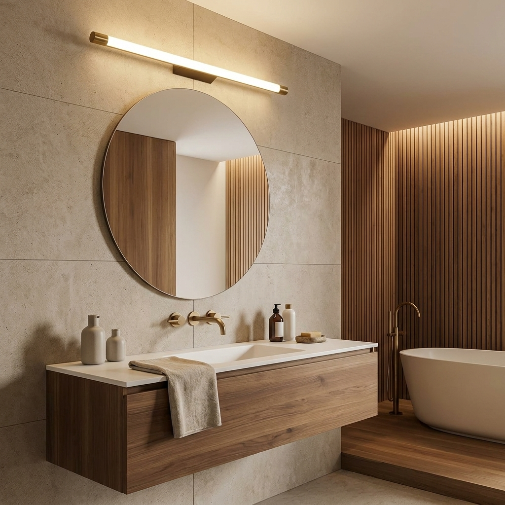Modern Minimalist Vanity Thin Tube PC LED Wall Sconce Lamp