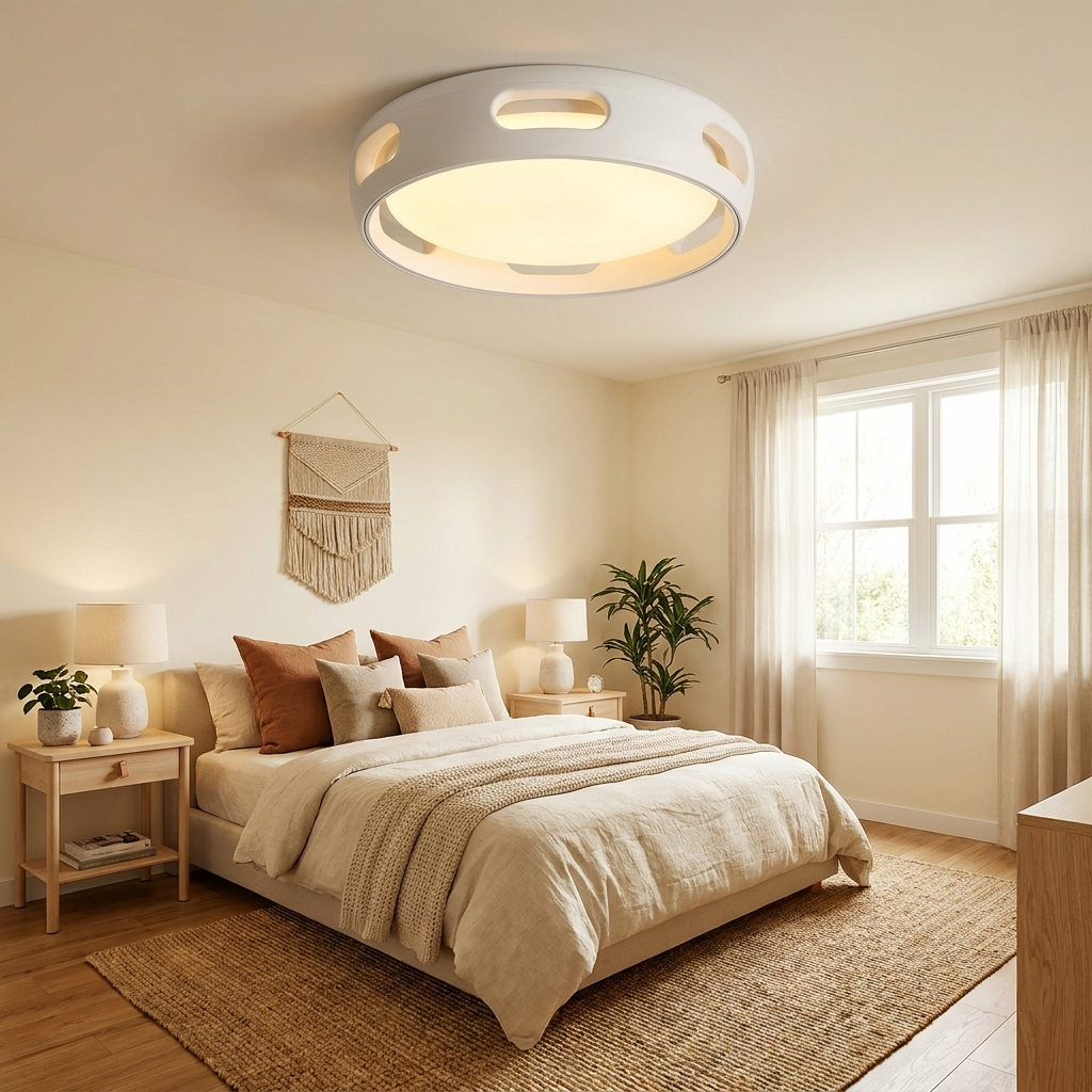 Contemporary Nordic Round Bladeless PC Acrylic LED