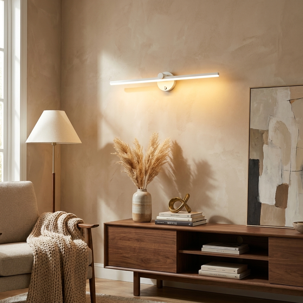 Nordic Minimalist Aluminum Long Bar Switch LED Mirror Wall
