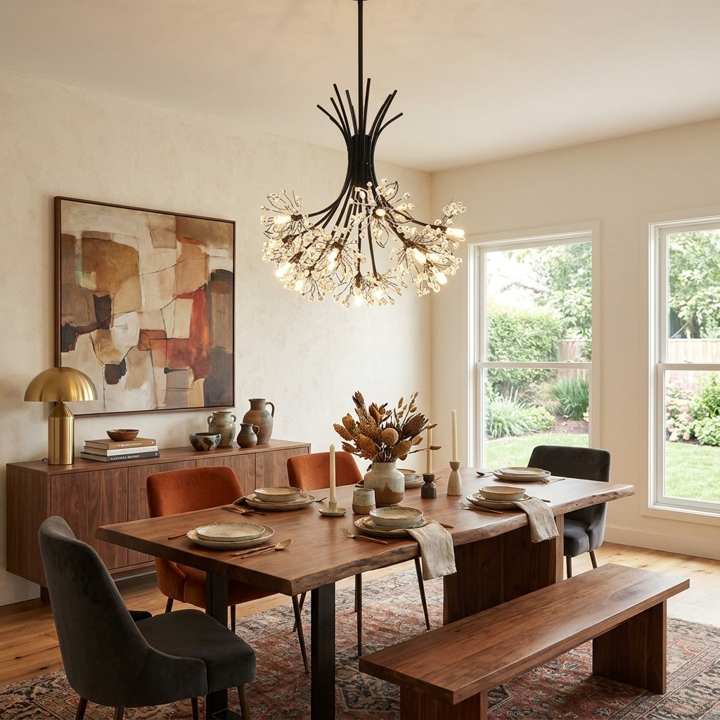 Crystal 13-19 Light Dandelion Shade Chandeliers